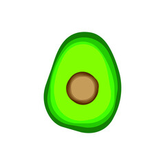 Avocado vector illustration isolated on white