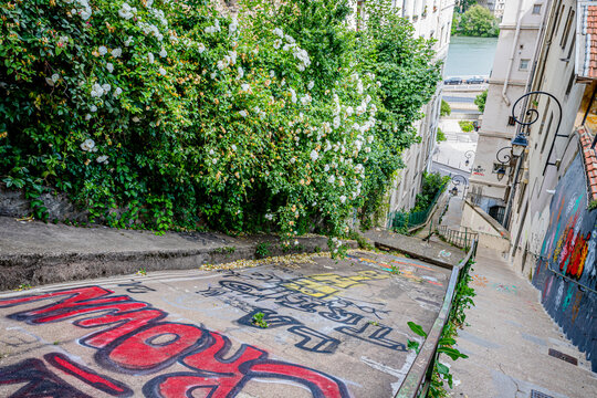 Dans les rues de la Croix Rousse à Lyon