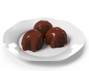 chocolate candy 3d render close-up