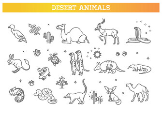 wildlife concept with different desert animals