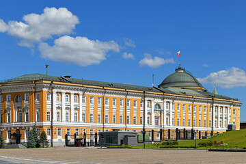 Building was built by architect Kazakov in 1776-1787, intended for Senate. Moscow Kremlin, Russia