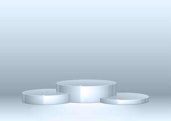 Blue studio background lit by spotlights. A clean background