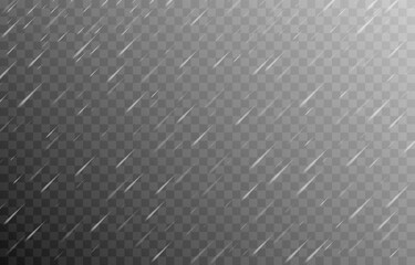 Vector rain on an isolated transparent background. Rain png, heavy rain, hurricane, weather. PNG.