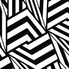 striped background. Geometric vector pattern with triangular elements. abstract ornament for wallpapers and backgrounds. Black and white colors. 