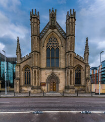 A view towards the St Andrews Cathedral in Glasgow on a summers day