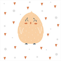 Naklejka premium Cute yellow chicken for baby design