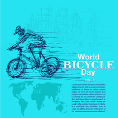WORLD BICYCLE DAY, POSTER AND BANNER 3 JUNE