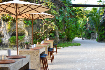 Obraz na płótnie Canvas beach village cafe. a place of relaxation in the tropics.