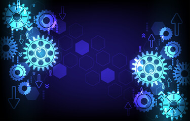 Gear technology background, Digital technology and engineering concept. Vector illustration. EP.1