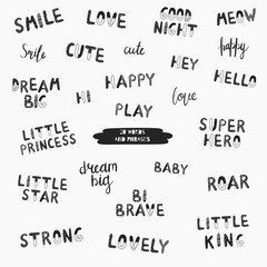 Set of children's phrases and words in scandinavian style - 437227237