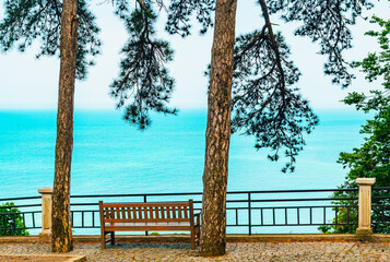Bench with a beautiful view of the turquoise sea