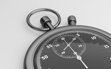 Classic black mechanical analog stopwatch