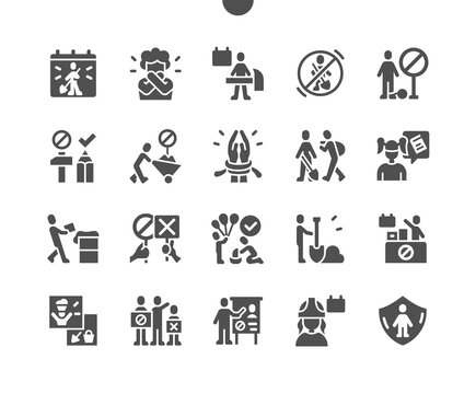 World Day Against Child Labour 12 June. Mass Protests. Calendar. Twelfth Of June. Children Work. Conferences. Child Protection. Vector Solid Icons. Simple Pictogram