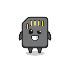 cute sd card mascot with an optimistic face