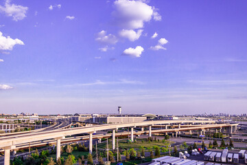Bridge and highways around Toronto Pearson Airport