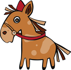 Cartoon Horse Running quality illustration animal children. Vector illustration