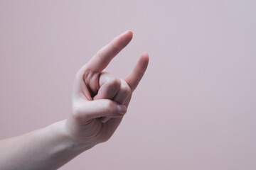 hand showing two fingers gesture