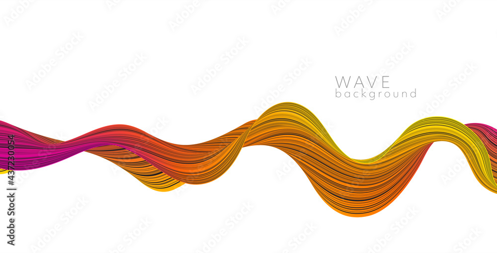Aufkleber Vector abstract background with color abstract wave