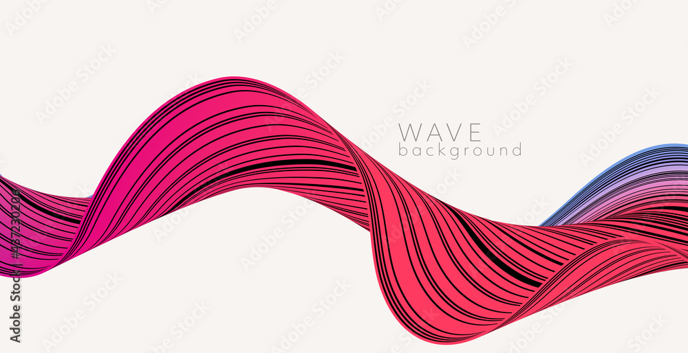 Poster Vector abstract background with color abstract wave