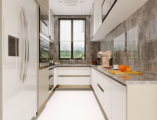 3d render of kitchen