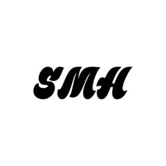 smh letter logo design with white background in illustrator, vector logo modern alphabet font overlap style. calligraphy designs for logo, Poster, Invitation, etc.	