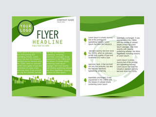 Vector illustration of eco flyer, poster, brochure, magazine cover template.