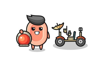 the cute soap as astronaut with a lunar rover