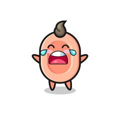 the illustration of crying soap cute baby