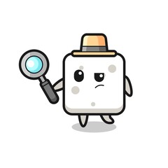 sugar cube detective character is analyzing a case