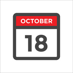 October 18 calendar icon with day of month