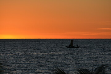 boat in the sunset