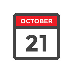 October 21 calendar icon with day of month