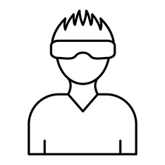 Vector VR Game Outline Icon Design