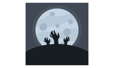 Zombie hands silhouettes