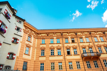  Antique building view in Old Town Innsbruck, Austria