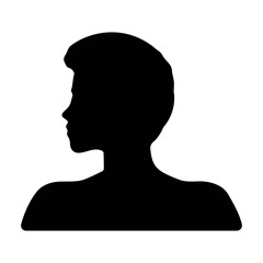 Silhouette of a girl isolated on a white background. Vector illustration.