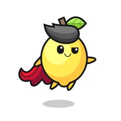 cute lemon superhero character is flying