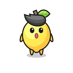 the amazed expression of the lemon cartoon