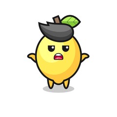 lemon mascot character saying I do not know