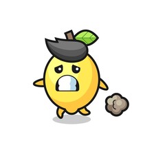 illustration of the lemon running in fear