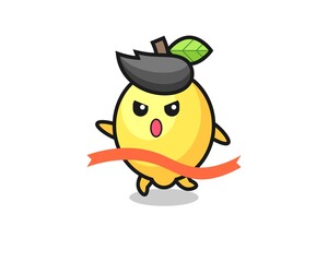 cute lemon illustration is reaching the finish