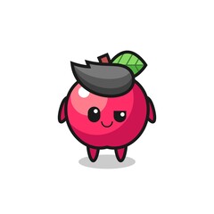 apple cartoon with an arrogant expression