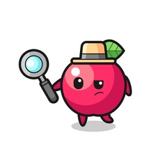 apple detective character is analyzing a case