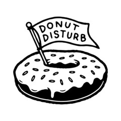 DONUT DISTURB ICON LOGO BLACK WHITE BACKGROUND