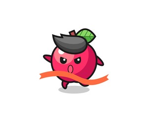 cute apple illustration is reaching the finish