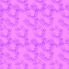 Hand drawn seamless artwork with curved line pattern