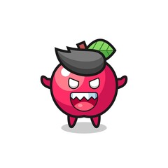 illustration of evil apple mascot character
