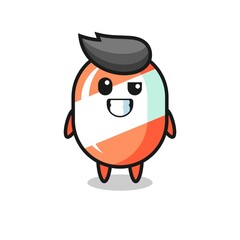cute candy mascot with an optimistic face