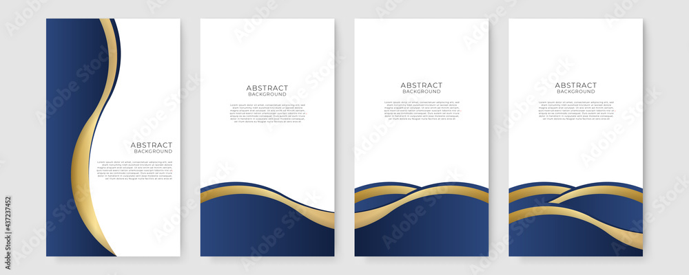 Poster abstract polygonal pattern luxury golden line with dark navy blue template background. luxury and el