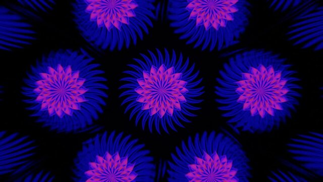 Spinning mirrored multicolored flower. Floral pattern. Looped video you can extend the video as much as you want. Perfect 3d animation for some intro, outro or background FullHD 60fps